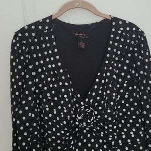 Robbie bee 2x black polkadot dress